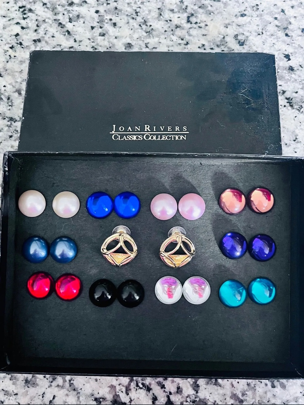 Joan Rivers Assorted Color Earring Set with Gold Accent Pair